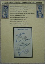 Cricket autographs leicestersh for sale  UK