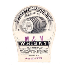 RÓTULO DE UÍSQUE 1890 MARROM, DESTILARIA THOMPSON, LOUISVILLE, KENTUCKY M & M comprar usado RÓTULO DE UÍSQUE 1890 MARROM, DESTILARIA THOMPSON, LOUISVILLE, KENTUCKY M & M comprar usado  Enviando para Brazil