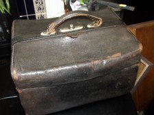 Antique black leather for sale  BRIXHAM
