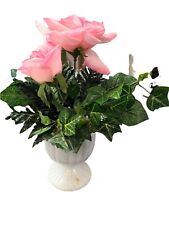 Recipiente de vidro leitoso arranjo de flores artificiais rosas rosa  comprar usado  Enviando para Brazil