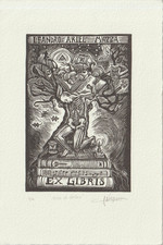 Impressão artística exlibris gravura vintage original por WARMON JULIETA/Argentina comprar usado  Enviando para Brazil