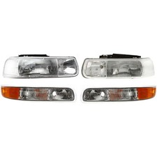 Kit de faróis para 1999-2002 Chevrolet Silverado 1500 esquerda e direita 4 peças comprar usado  Enviando para Brazil