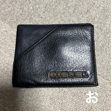 Carteira masculina Diesel dobrável dupla preta couro genuíno unissex luxo compacta, usado comprar usado  Enviando para Brazil