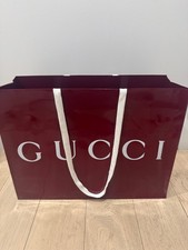 Usado, Gucci Autêntica Grande Presente de Compras Bolsa de Luxo Vermelha 18,75" X 14,5" X 6,75" comprar usado  Enviando para Brazil