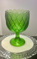 Green glass compote for sale  New Albany
