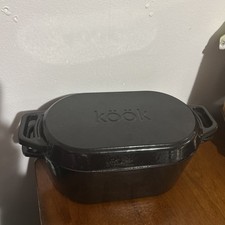 Forno holandês KooK, forno para assar pão azedo, com tampa, alças duplas, Ena... comprar usado  Enviando para Brazil