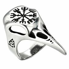 Aço Inoxidável Masculino runavon Viking Nórdico Odin design Bússola Anel 7#-12# comprar usado  Enviando para Brazil