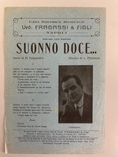 Rarissimo spartito musicale Suonno doce... 1924 Prima edizione Canzone Napoli usato  Roma
