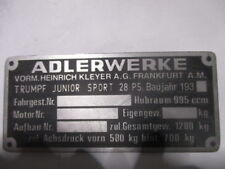 Typenschild adler trumpf gebraucht kaufen Typenschild adler trumpf gebraucht kaufen  Deutschland