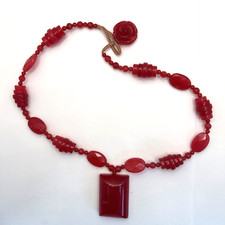 Red gemstone necklace for sale  NOTTINGHAM