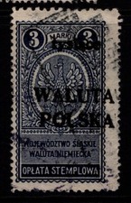 Polônia (Walita) 1920s Ovpt 3m Usado Perf 11x13.5 - S35010 comprar usado  Enviando para Brazil