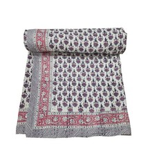 Edredón edredón estampado a mano manta de algodón india hecha a mano Kantha segunda mano  Embacar hacia Mexico