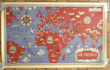 Plakat Antik Air Frankreich Netzwerk Airborne Mondial Planisphere Lucien Metzger comprar usado  Enviando para Brazil