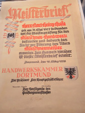 Alter meisterbrief kürschmeis gebraucht kaufen  Kranichfeld