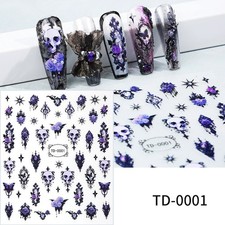 Adesivos para nail art 5D decalques em relevo estilo gótico prego crucifixo caveira (TD0001) comprar usado  Enviando para Brazil