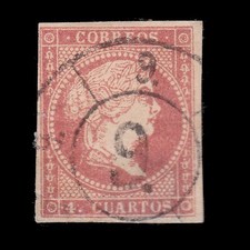 ISABEL II 1855 .4cu . Rueda Carreta 9 Alicante Edifil.48, usado comprar usado  Enviando para Brazil