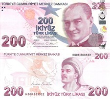 Turkey 200 lire 2009 / [2024] P-227g(1) letter H UNC comprar usado  Enviando para Brazil