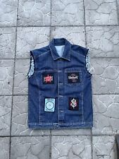 Colete jeans vintage anos 90 heavy metal personalizado punk rock tamanho M, usado comprar usado  Enviando para Brazil