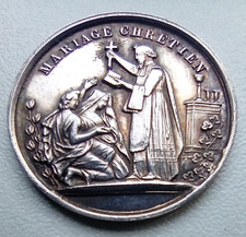 Medalha francesa de prata maciça para casamento/casamento da década de 1850, usado comprar usado Medalha francesa de prata maciça para casamento/casamento da década de 1850, usado comprar usado  Enviando para Brazil
