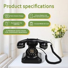 Livro de visitas de áudio mensagens de gravação de telefone estilo retrô clássico para festa de casamento comprar usado Livro de visitas de áudio mensagens de gravação de telefone estilo retrô clássico para festa de casamento comprar usado  Enviando para Brazil