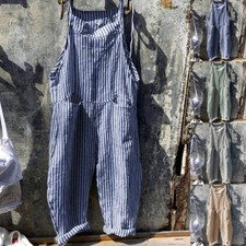 Women striped dungarees for sale  USA