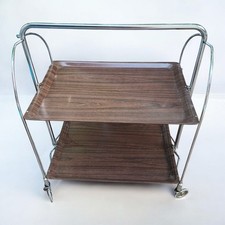 Chariot de service vintage années 50 – Trolley pliant effet bois & chrome –... comprar usado  Enviando para Brazil