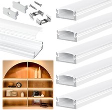 Muzata 6 pacotes 3,3 pés/1 m canal LED branco com tampa branca leitosa com canal em forma de U, usado comprar usado  Enviando para Brazil