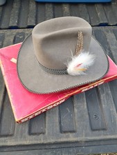 Antigo Chapéu Stetson 4X Castor Rancher Cinza Cowboy Western 7 1/8 Com Caixa Original, usado comprar usado  Enviando para Brazil