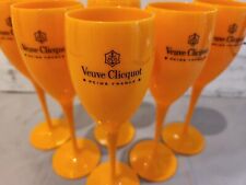 Usado, Copos de champanhe Veuve Clicquot rótulo amarelo acrílico laranja x 6 novos comprar usado  Enviando para Brazil