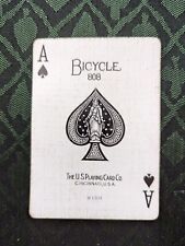 Bicicleta RARA azul 808 (EUA Playing Card Co) Full 52 - (W1303) C.1916 sem caixa, usado comprar usado  Enviando para Brazil