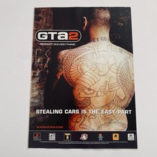 Grand Theft Auto PS1 Sony PlayStation Game pôster promocional raro anos 90 anúncio impresso GTA2 comprar usado  Enviando para Brazil