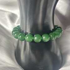 VENDA! Pulseira elástica de jade verde natural com miçangas 9 mm média comprar usado  Enviando para Brazil