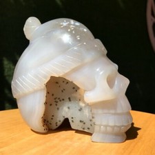 Cristal de quartzo geodo ágata natural 680G esculpido à mão cura de crânio comprar usado  Enviando para Brazil
