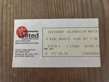 Ingresso R30613 Manchester United Real Madrid Centenary Celebration Match 1978 comprar usado  Enviando para Brazil