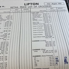 Liptons retail price for sale  ALRESFORD