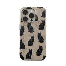 Capa telefone gato preta iPhone 16 15 14 13 12 11 Pro Max Plus XR+ design burga comprar usado  Enviando para Brazil