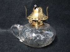 3 lamps glass oil clear for sale  Anna