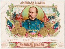RARO Original AMERICAN LEADER Lg Amostra Caixa de Charuto Etiqueta- OLS Schwencke 1890 comprar usado  Enviando para Brazil