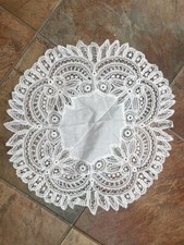 Vtg white doily for sale  UK