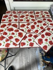Placemats coasters poppy for sale  HARLOW