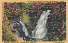 Cartão postal antigo lembrança Carolina do Norte, Soco Falls On Soco Gap Highway comprar usado  Enviando para Brazil