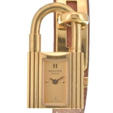 Relógio feminino HERMES Kelly folheado a ouro/couro mostrador dourado quartzo K#140081 comprar usado  Enviando para Brazil