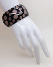 Usado, Pulseira da moda B001 robusta larga 1,5 polegadas transparente estampa de bolinhas pulseira de plástico comprar usado  Enviando para Brazil