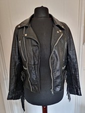 Leather fringe biker for sale  DIDCOT