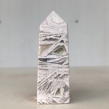 Obelisco de cristal de cuarzo ágata encaje loco mexicano blanco natural 72 g curación C356 segunda mano  Embacar hacia Mexico