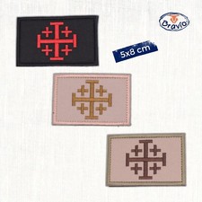 Parche CRUZ DE LAS CRUZADAS TEMPLARIOS CRISTIANO - bordado gancho&lazo 5x8cm comprar usado  Enviando para Brazil