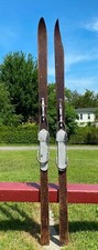 Antique wooden skis for sale  Newport