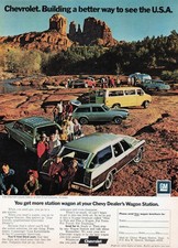 Chevrolet Station Wagon ~ Anúncio Vintage Anos 70 ~ Clássico Auto Viagem Familiar 8,5x11 comprar usado  Enviando para Brazil