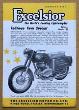 Excelsior motorcycles abridged for sale  LEICESTER