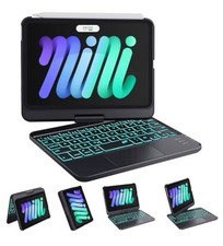 Usado, Capa teclado para iPad Mini 7 A17 Pro/Mini 6 touchpad retroiluminada rotação 360° preta comprar usado  Enviando para Brazil